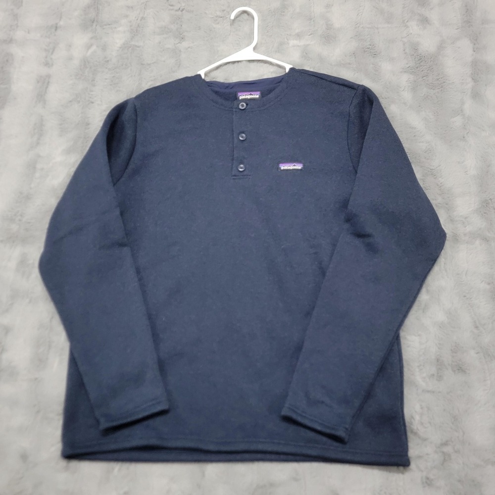 Patagonia Better Sweater Henley Pullover Mens XL Navy‎ Blue Thermal Knit Fleece